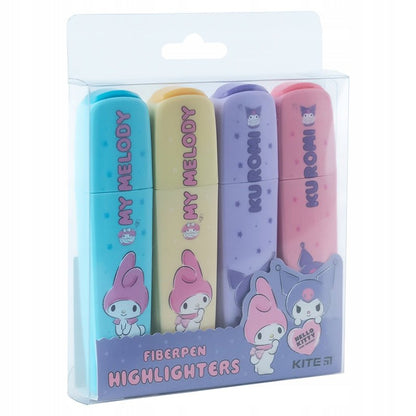 Markery zakreślacz zestaw 4 pastelowych kolorów Kuromi