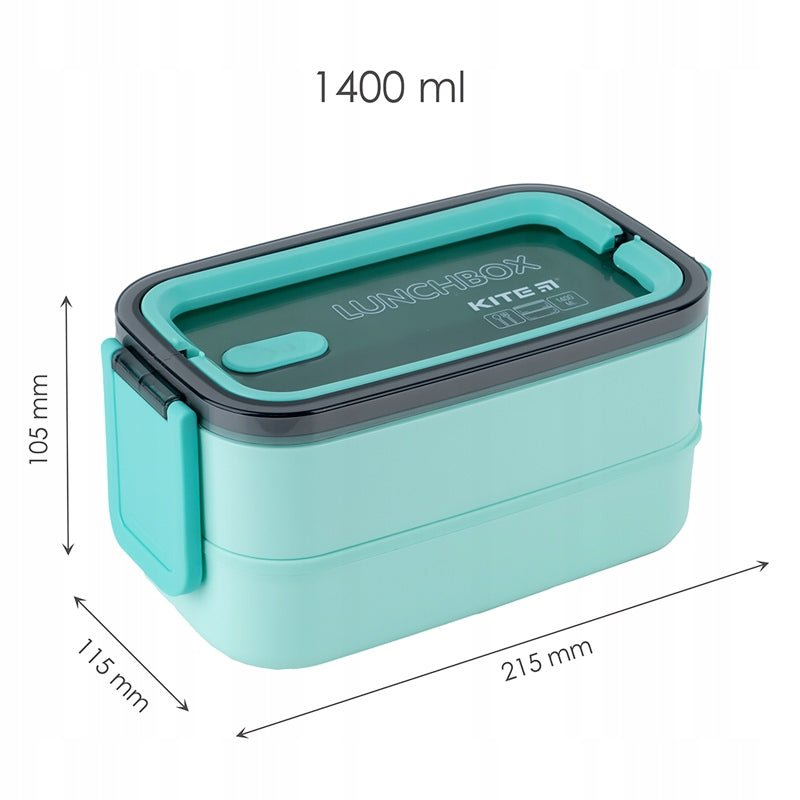 Lunchbox Kite K23-183-2 z wymiarami 1400 ml, pojemnik na śniadanie dla dzieci