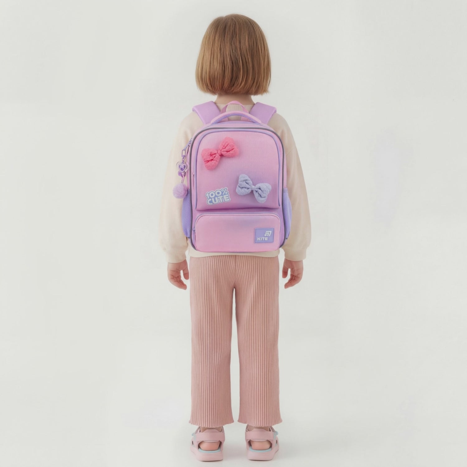 Batoh předškolní s mašličkami boční kapsy pro dívky 4–7 let Kite Cute