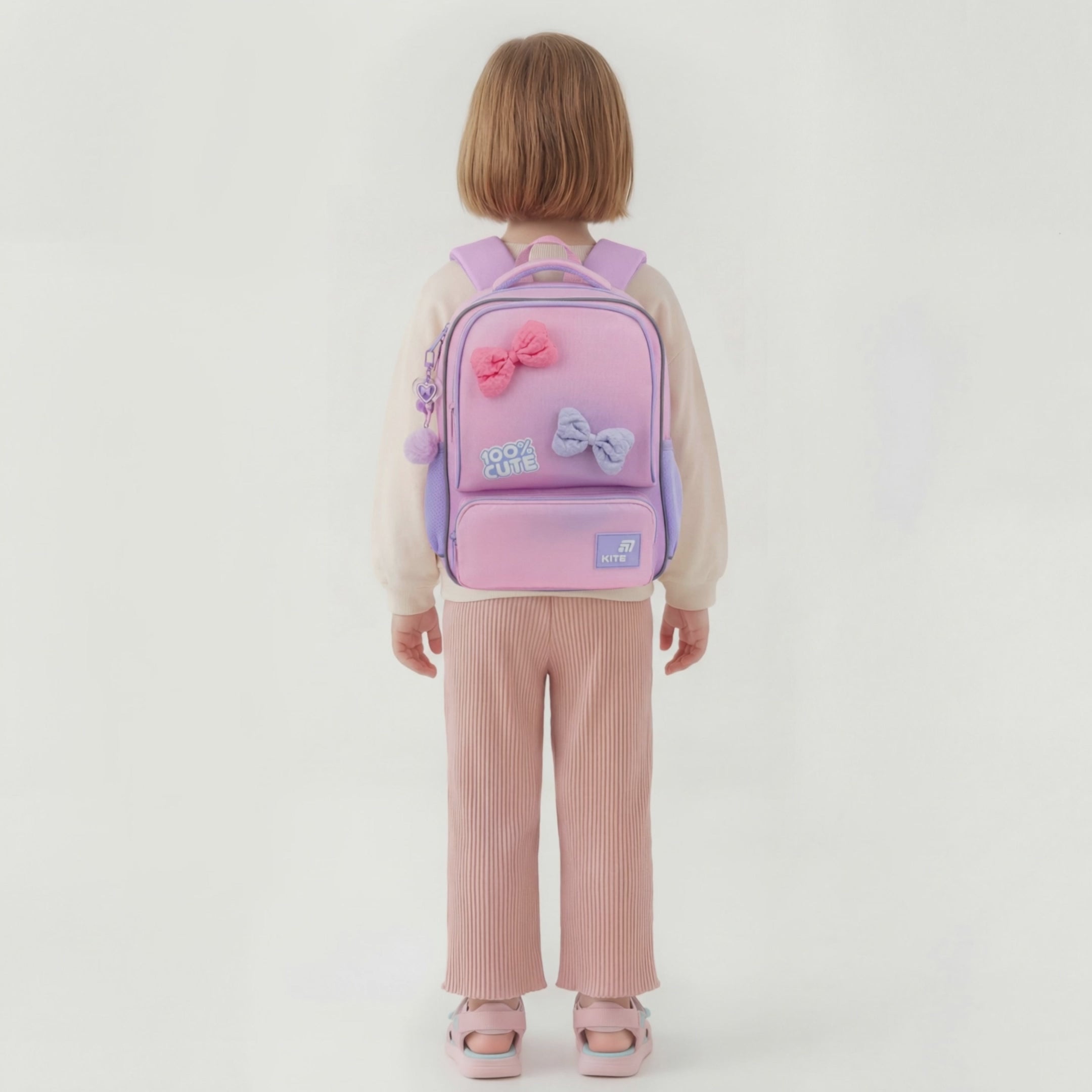 Batoh předškolní s mašličkami boční kapsy pro dívky 4–7 let Kite Cute