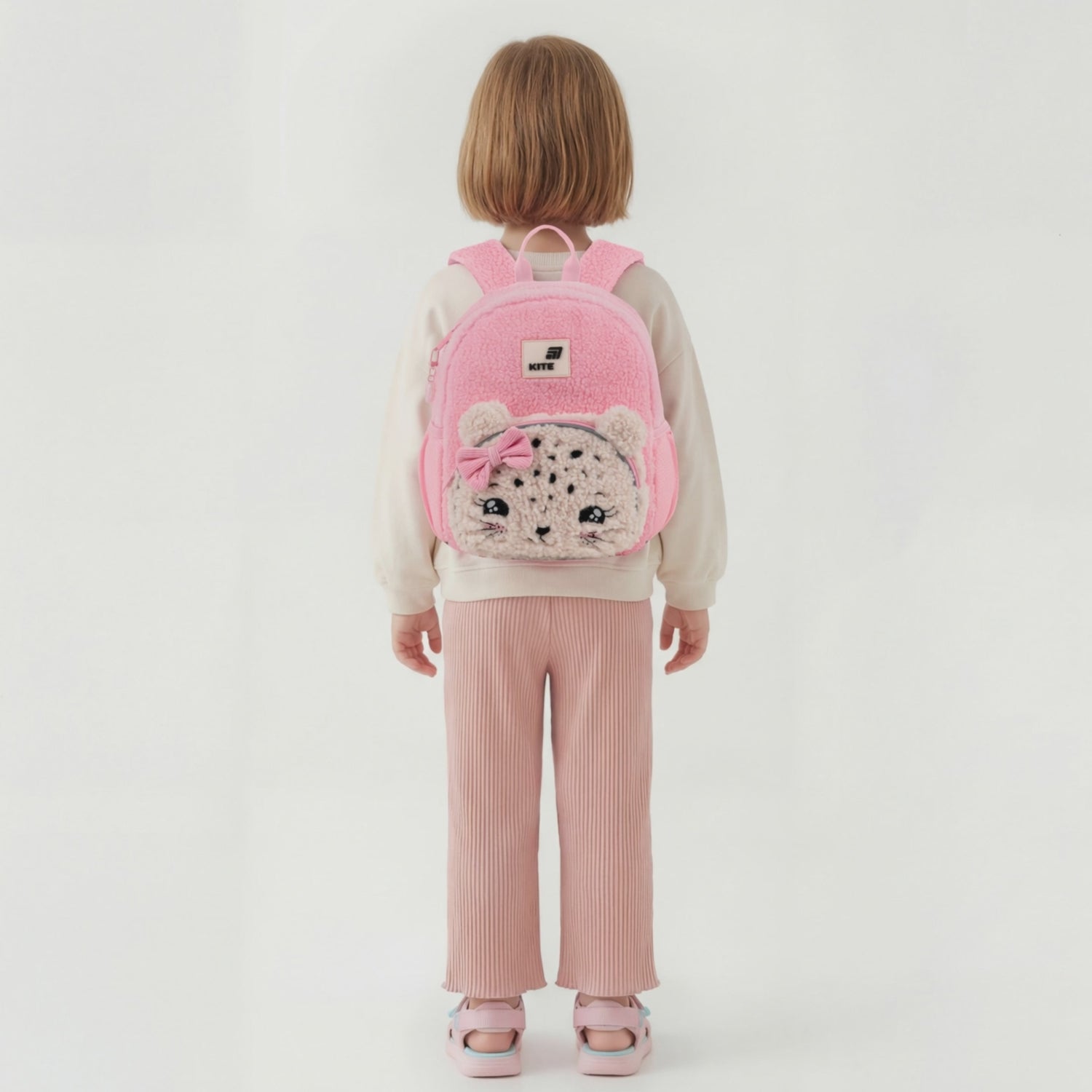 Batoh předškolní Kite Kids Pretty Kitty plyšový růžový pro dívku s oušky