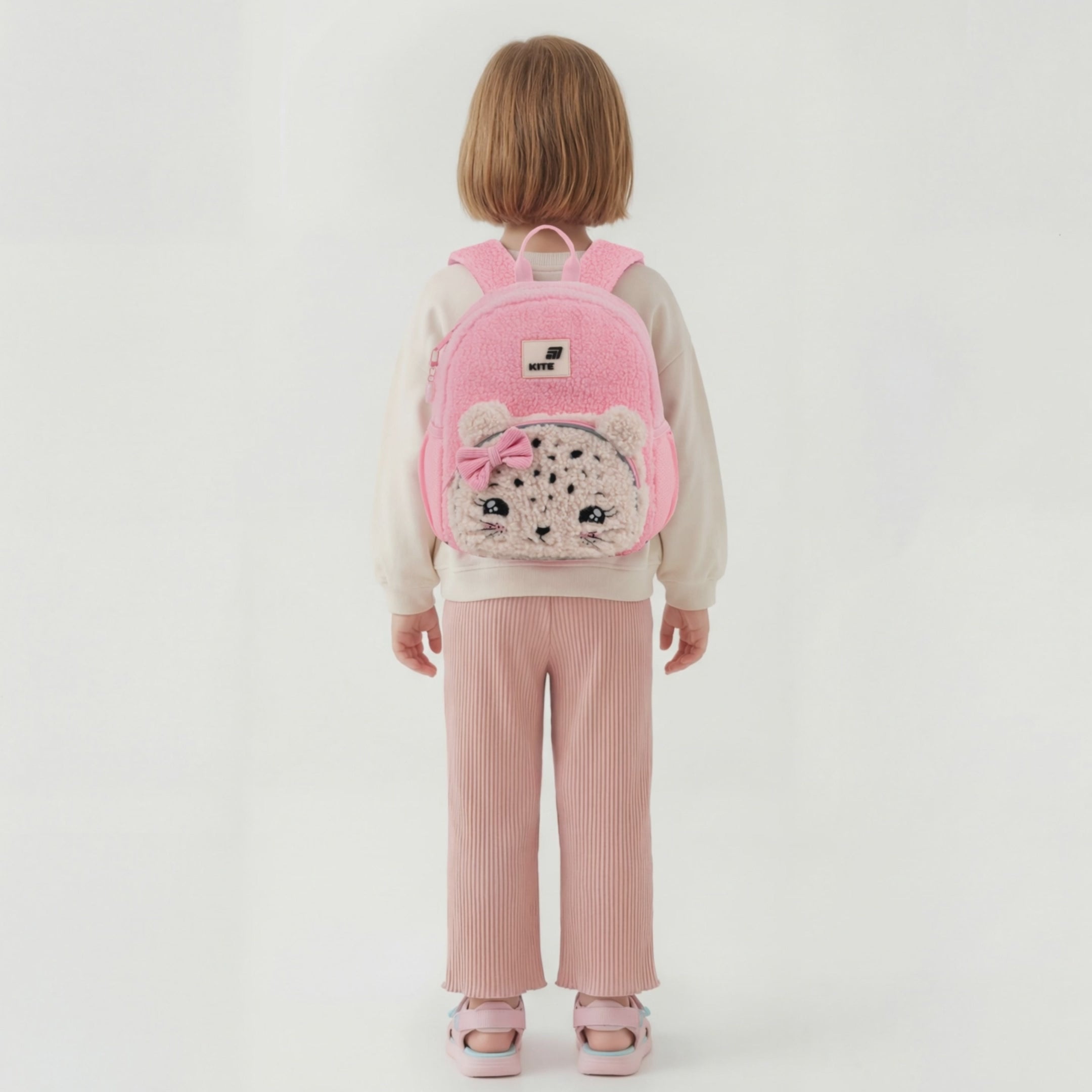 Batoh předškolní Kite Kids Pretty Kitty plyšový růžový pro dívku s oušky
