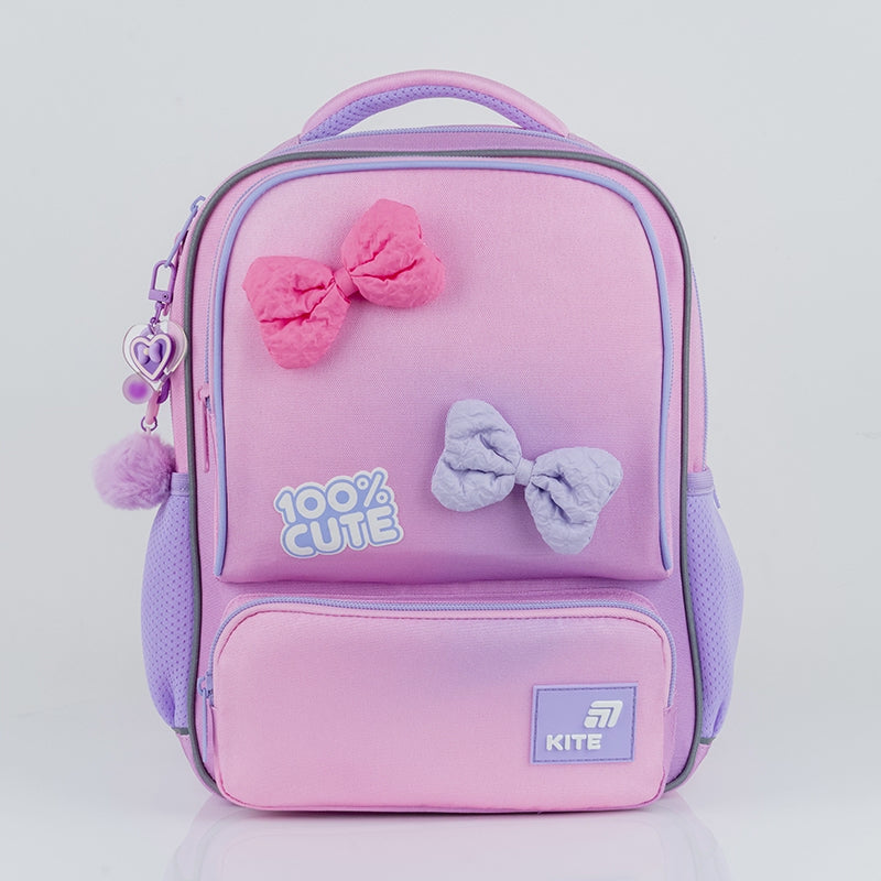 Batoh předškolní s mašličkami boční kapsy pro dívky 4–7 let Kite Cute