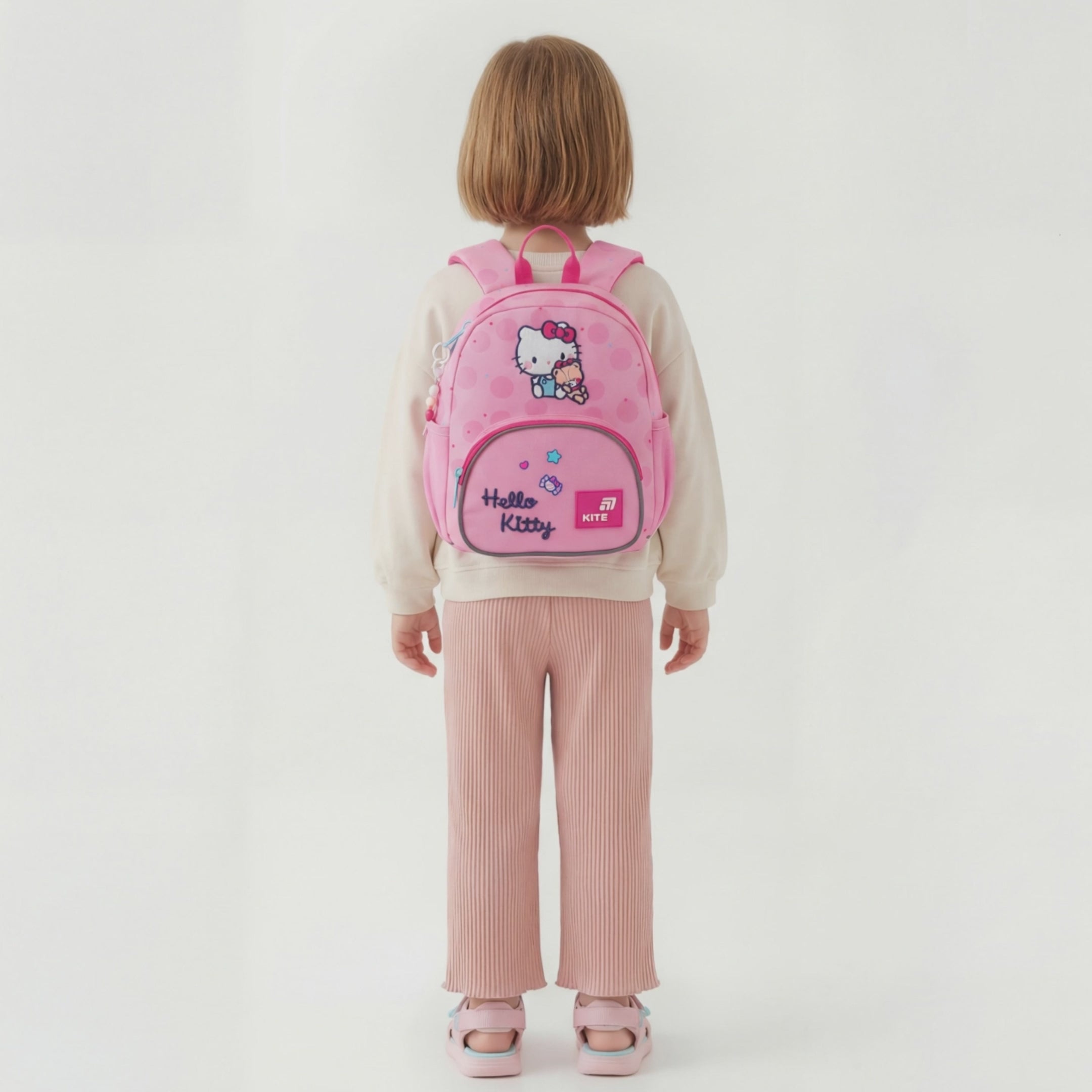 Batoh předškolní Kite Hello Kitty pro dívku růžový s přívěskem