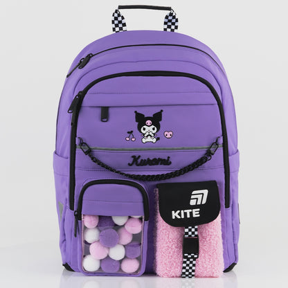 Batoh školní ortopedický pro dívky 1-6 třída fialový Kuromi