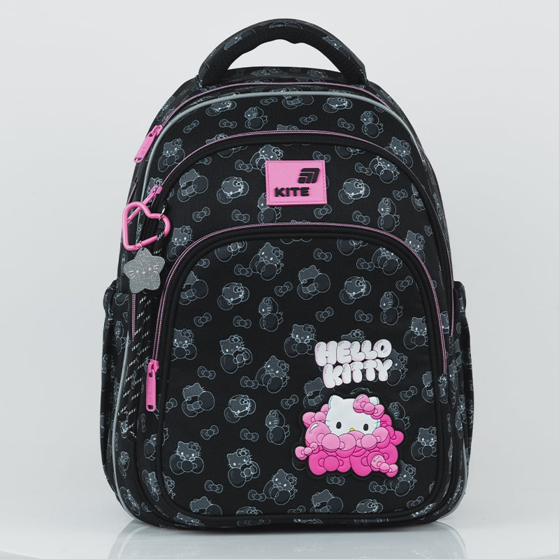 Batoh školní ortopedický černý dívčí 9–12 let Hello Kitty Kite
