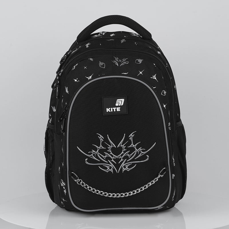 Batoh školní Kite Gothic Elegance ortopedický černý pro dívky s řetízkem