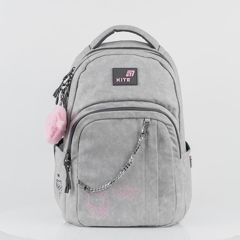 Stylový batoh pro mládež školní Kite Hello Kitty s řetízkem a přívěskem 9–12 let