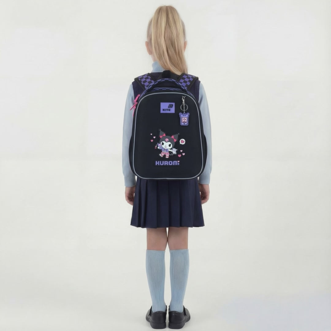 Školní aktovky dívčí do 1 třídy ortopedická černá Kuromi Kite