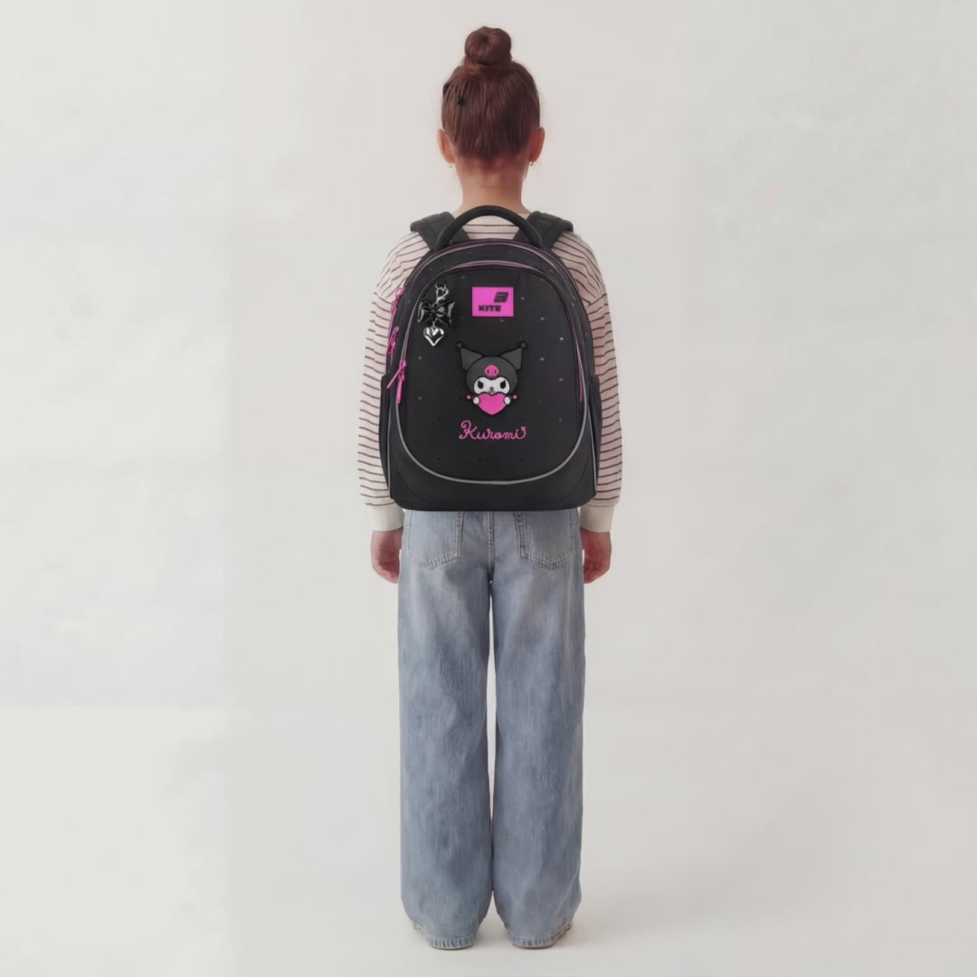 Batoh školní Kite Kuromi ortopedický lehký pro dívky do školy černý