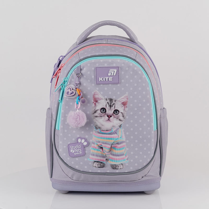 Batoh školní ortopedický pro dívky Studio Pets Kite s kočkou